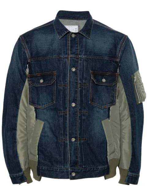 sacai patchwork denim jacket Blue SCM204