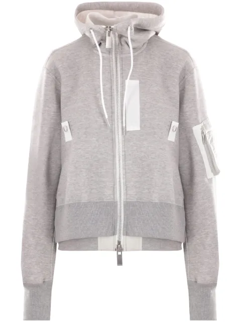 sacai classic-hood cotton-blend jacket Grey SCW231
