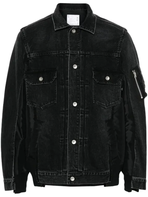 sacai patchwork denim jacket Black SCM204