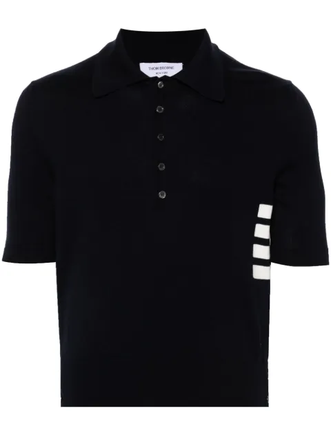 Thom Browne cotton 4-bar relaxed fit polo Blue MKP135AY3043