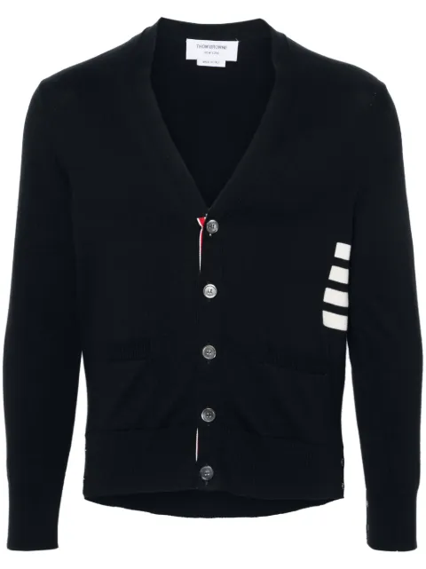 Thom Browne cotton 4-Bar relaxed fit V-neck cardigan Blue MKC581AY3043