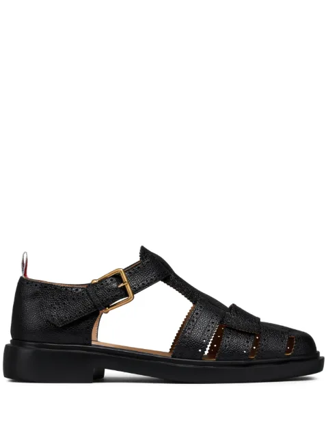 Thom Browne pebble-grain leather fisherman sandals Black MFA070B00198