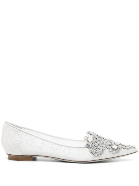 René Caovilla Veneziana crystal ballerina shoes White C11704010RP01X221