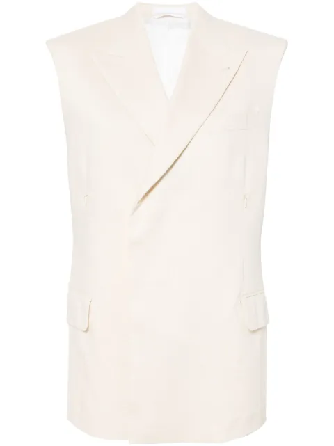 Helmut Lang double-breasted padded-shoulder vest White O04HW199
