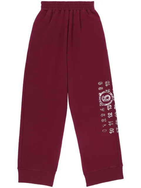 MM6 Maison Margiela signature numbers motif sweatpants Red S52KA0505S25606