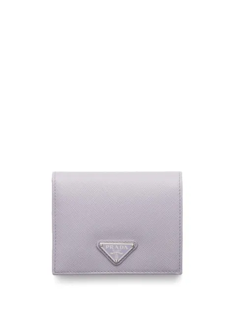Prada small triangle-logo leather wallet Purple 1MV204QHH