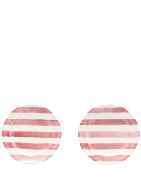 Les-Ottomans striped ceramic plate (set of two) Pink ST03ST03