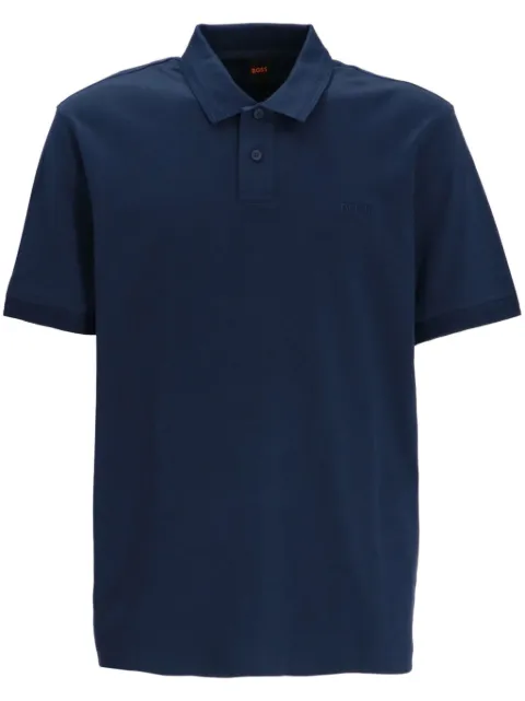 BOSS logo-embroidered cotton polo shirt Blue 50520109
