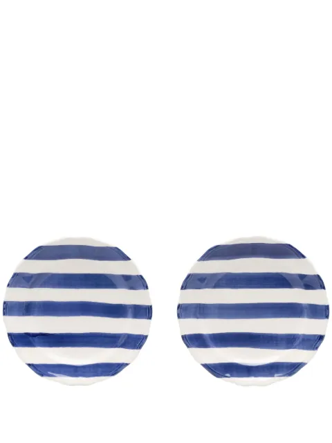 Les-Ottomans striped ceramic plate (set of two) Blue ST05ST05