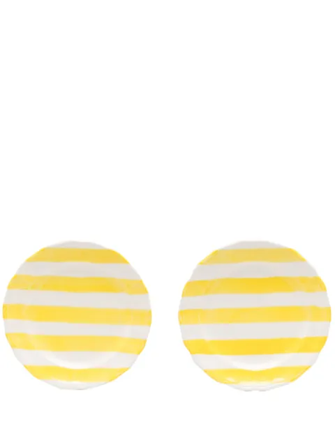 Les-Ottomans striped ceramic plate (set of two) Yellow ST01ST01