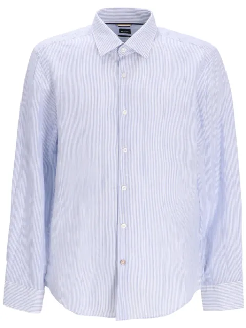 BOSS striped linen shirt Blue 50521348