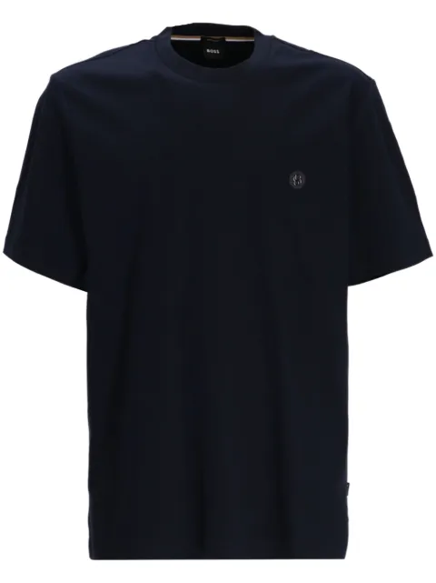 BOSS rubberised-logo cotton T-shirt Blue 50520298