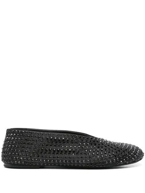 KHAITE Marcy crystal-emebellished ballerinas Black F40384113200