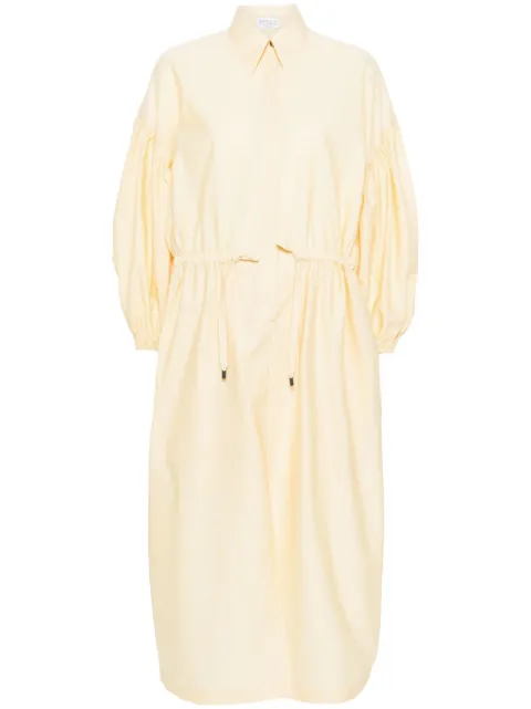 Brunello Cucinelli balloon-sleeve shirt maxi dress Yellow M0F79A5174C9595