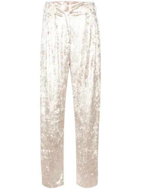 Genny velour straight-leg trousers Gold 77AAA108N0410
