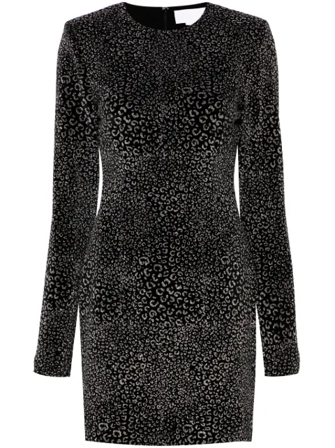 Genny animalier velvet mini dress Black 77AAO416N0428