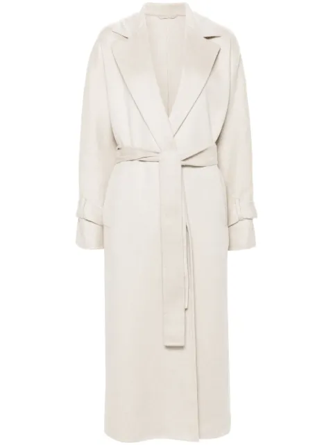 Brunello Cucinelli cashmere belted midi coat Neutrals MD5039797C075