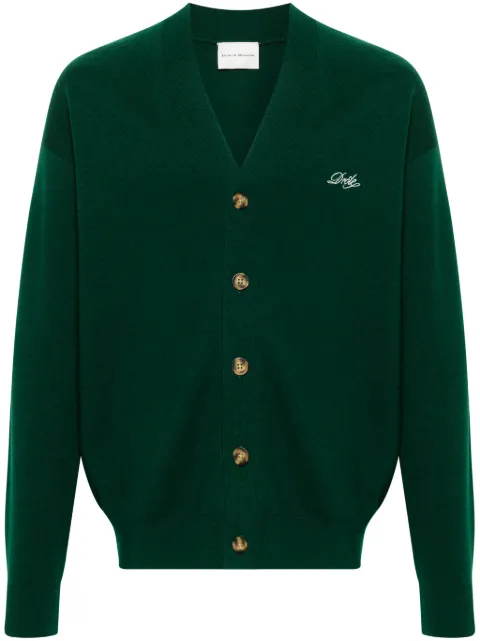 Drôle De Monsieur embroidered-logo knitted cardigan Green PERMCA123WO007