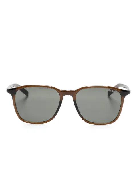 Montblanc translucent rectangle-frame sunglasses Brown MB0325S003