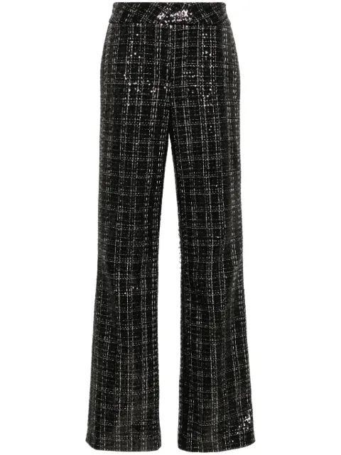 Genny sequinned plaid trousers Black 77AAA107N0423