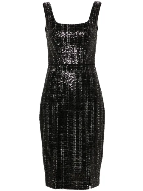 Genny sequinned tweed midi dress Black 77AAO419N0423