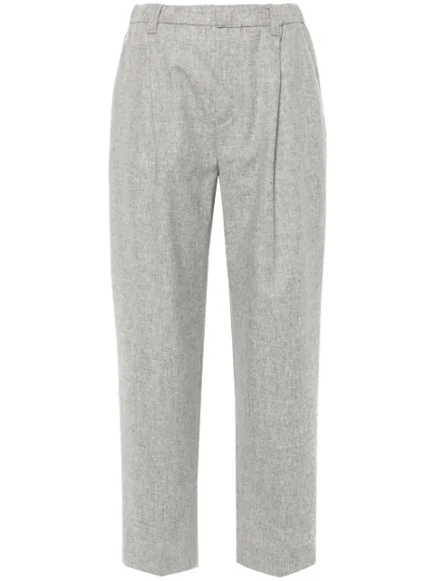Brunello Cucinelli mélange pleated tapered trousers Grey MD588P8632C030