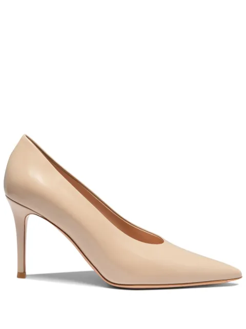 Gianvito Rossi 85mm pointed-toe leather pumps Neutrals G2227785RICTOK