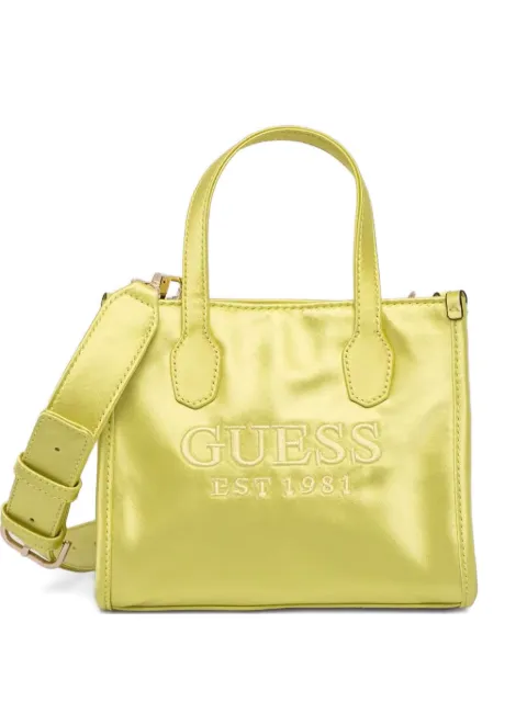 GUESS USA mini Silvana logo-embroidered tote bag Green HWST8665770