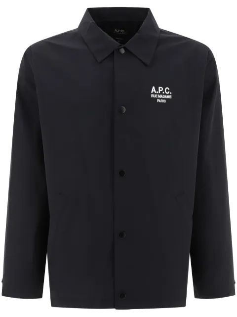 A.P.C. Regis logo-embroidered shirt jacket Black PSAJBH02960