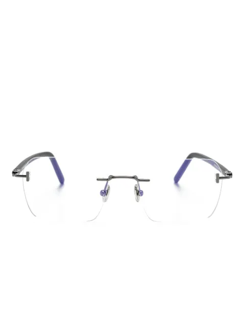TOM FORD Eyewear rectangular rimless glasses Grey TF5934B