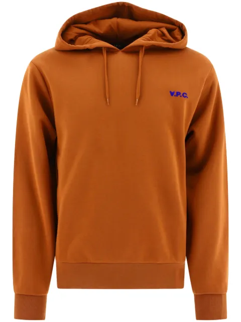 A.P.C. VPC-print cotton hoodie Orange COHBRH27917
