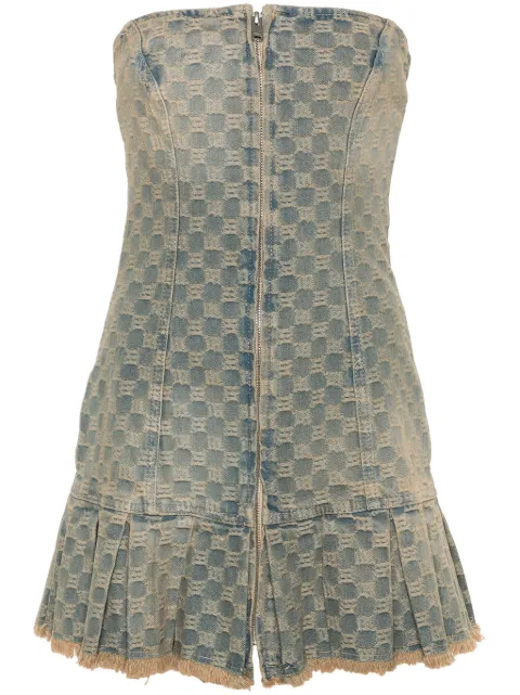 MISBHV monogram-jacquard denim mini dress Blue 240W806