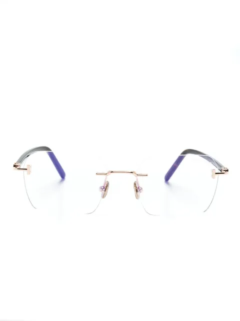 TOM FORD Eyewear rimless rectangle-frame glasses Gold FT5934B