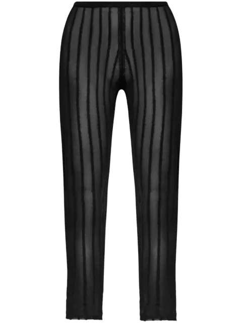 The Attico semi-sheer striped leggings Black 247WCP211KPA29