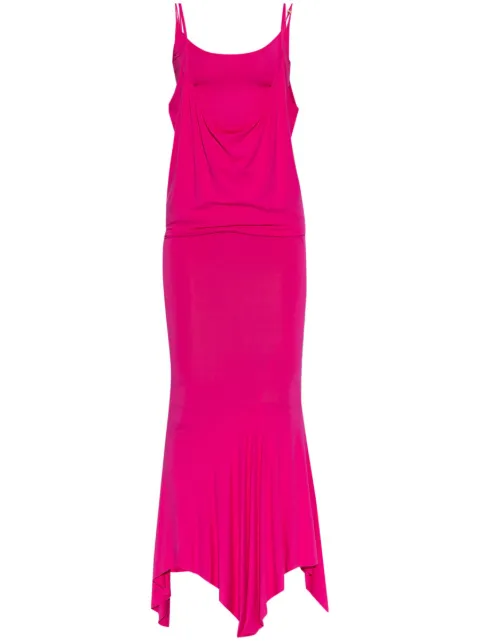The Attico layered mermaid-silhouette maxi dress Pink 247WCM121J045