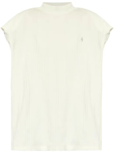 The Attico logo-raised ribbed top White 247WCT182J048