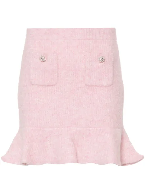 Self-Portrait knitted mini skirt Pink PF24146SKP