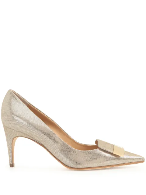 Sergio Rossi 45mm laminated leather shoes Metallic A78950MCAL32110