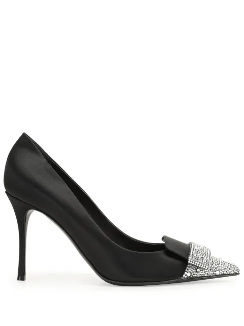 Sergio Rossi embellished 90mm leather shoes Black B07610MAFT72110