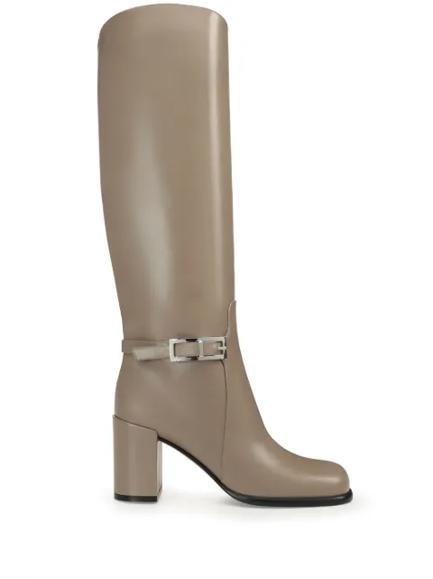 Sergio Rossi 80mm Sr Nora leather boots Neutrals B09430MVIH15310