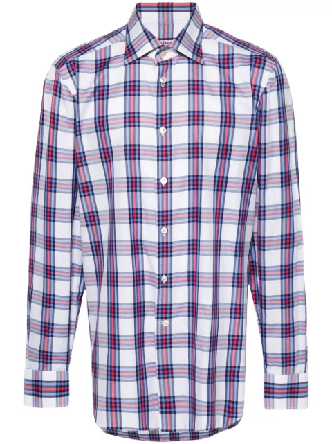 Kiton checked cotton shirt White KT285507