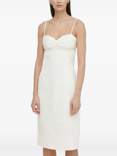 SAMSOE SAMSOE ruched-bust midi dress Neutrals F24100067