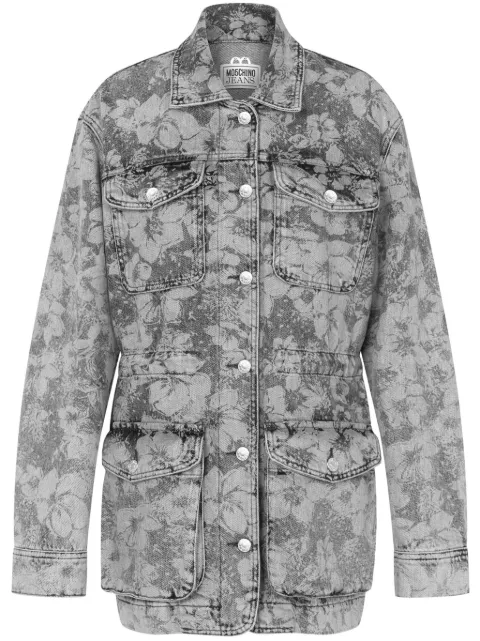 MOSCHINO JEANS floral-print cotton jacket Grey A05118722