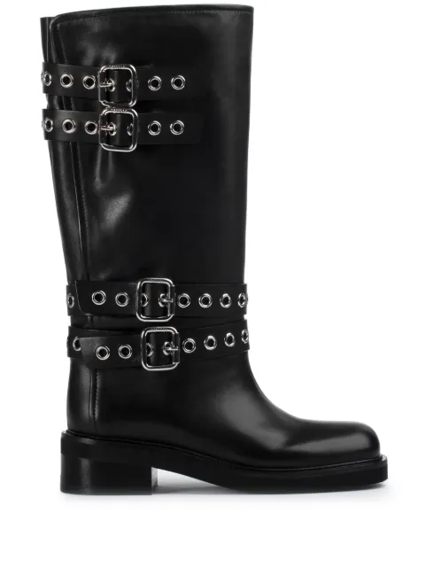Le Silla Harley buckled leather boots Black 1848C040MGPPCHI