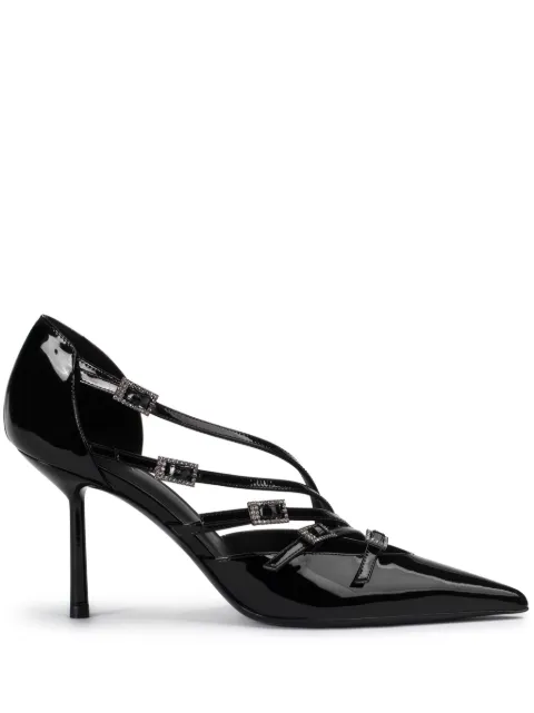 Le Silla Scarlet 100mm leather pumps Black 4257C080BLPPKAB