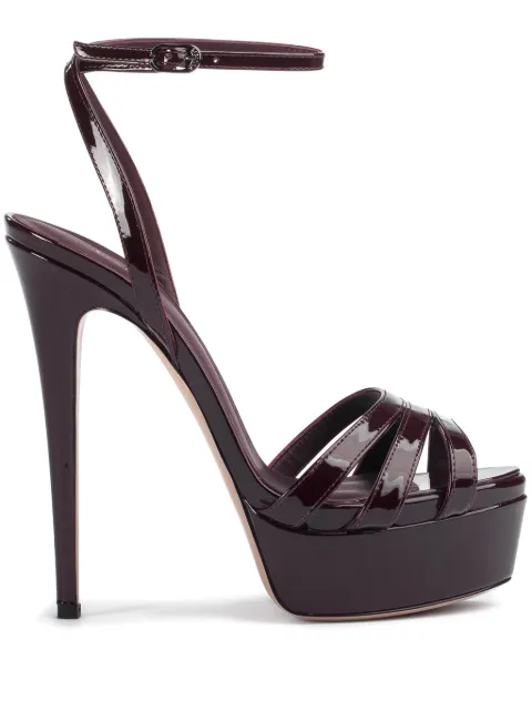 Le Silla 140mm Lola patent-leather sandals Red 5715Q100R1PPKAB
