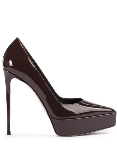 Le Silla Uma 140mm leather pumps Brown 2868V090R1PPKAB