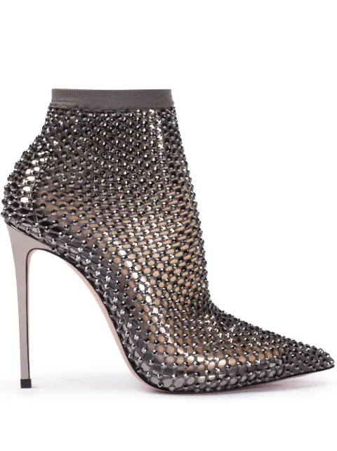 Le Silla Gilda 120mm mesh ankle boots Black 2113R100R8PPSTE