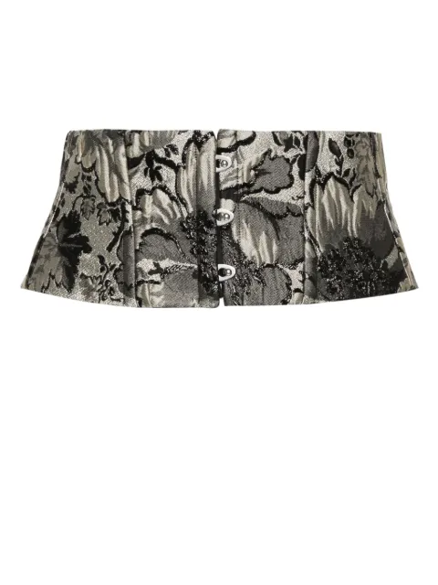 Carine Gilson floral-brocade corset Neutrals JA1311JW24