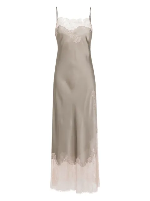 Carine Gilson square-neck silk maxi dress Grey EL0200APW24